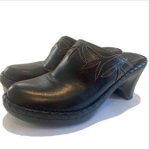 FRYE Millie Clogs 7.5 Leather Brown platform Mules Block heel Wedge